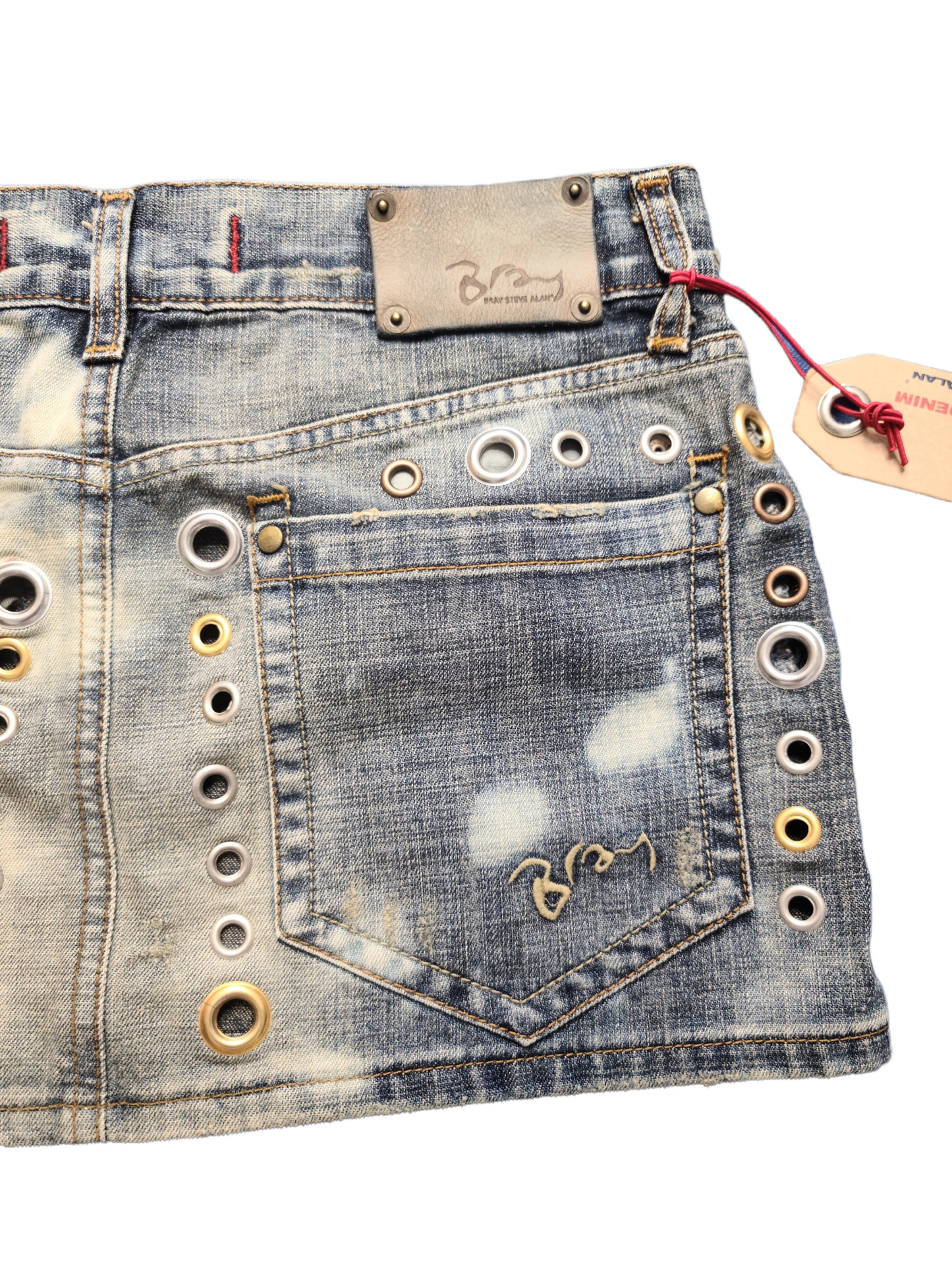 Y2k grunge rings mini jean skirt