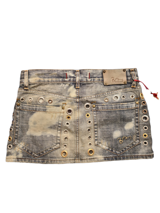 Mini jupe jean y2k grunge anneaux