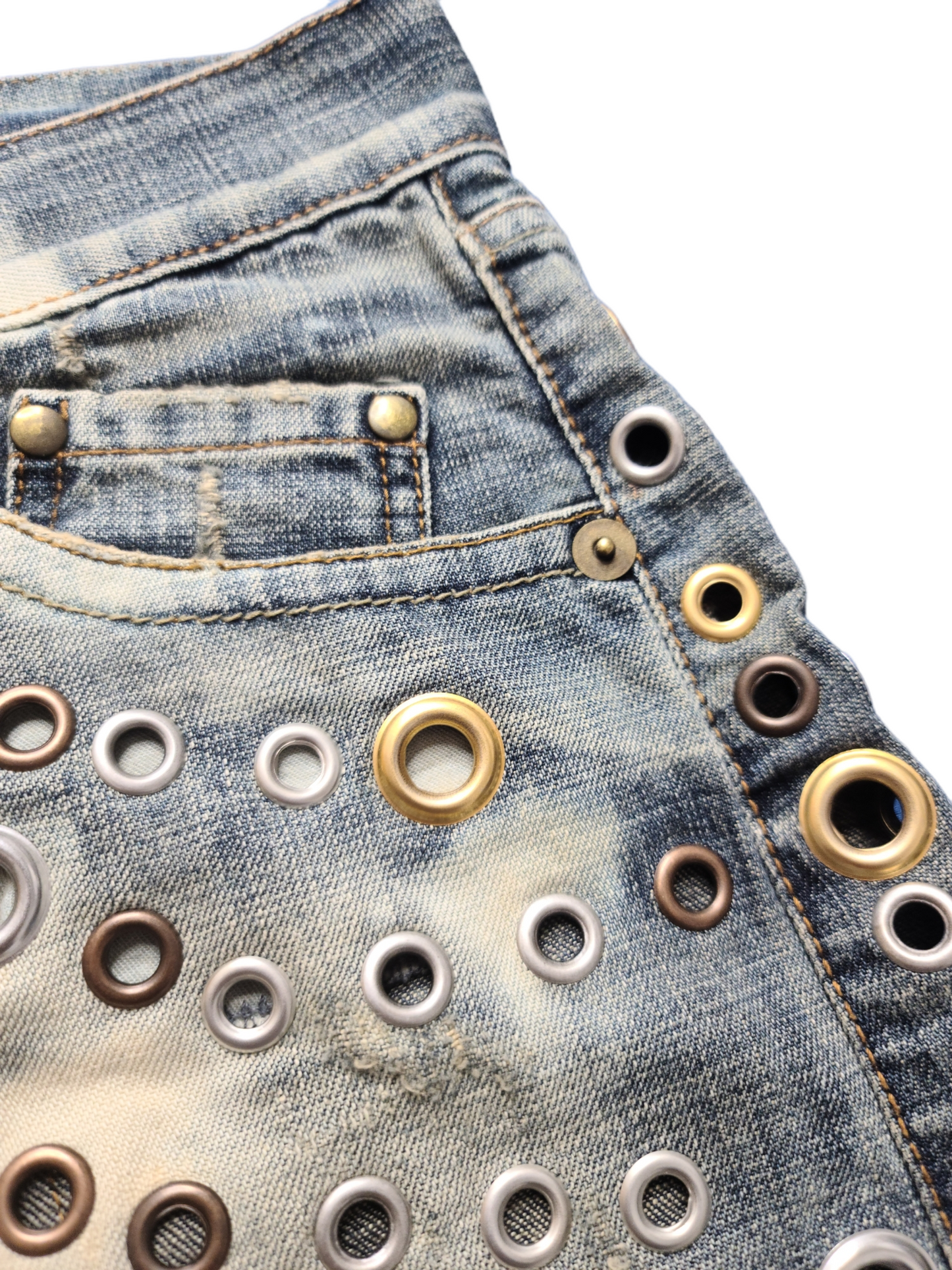 Mini jupe jean y2k grunge anneaux