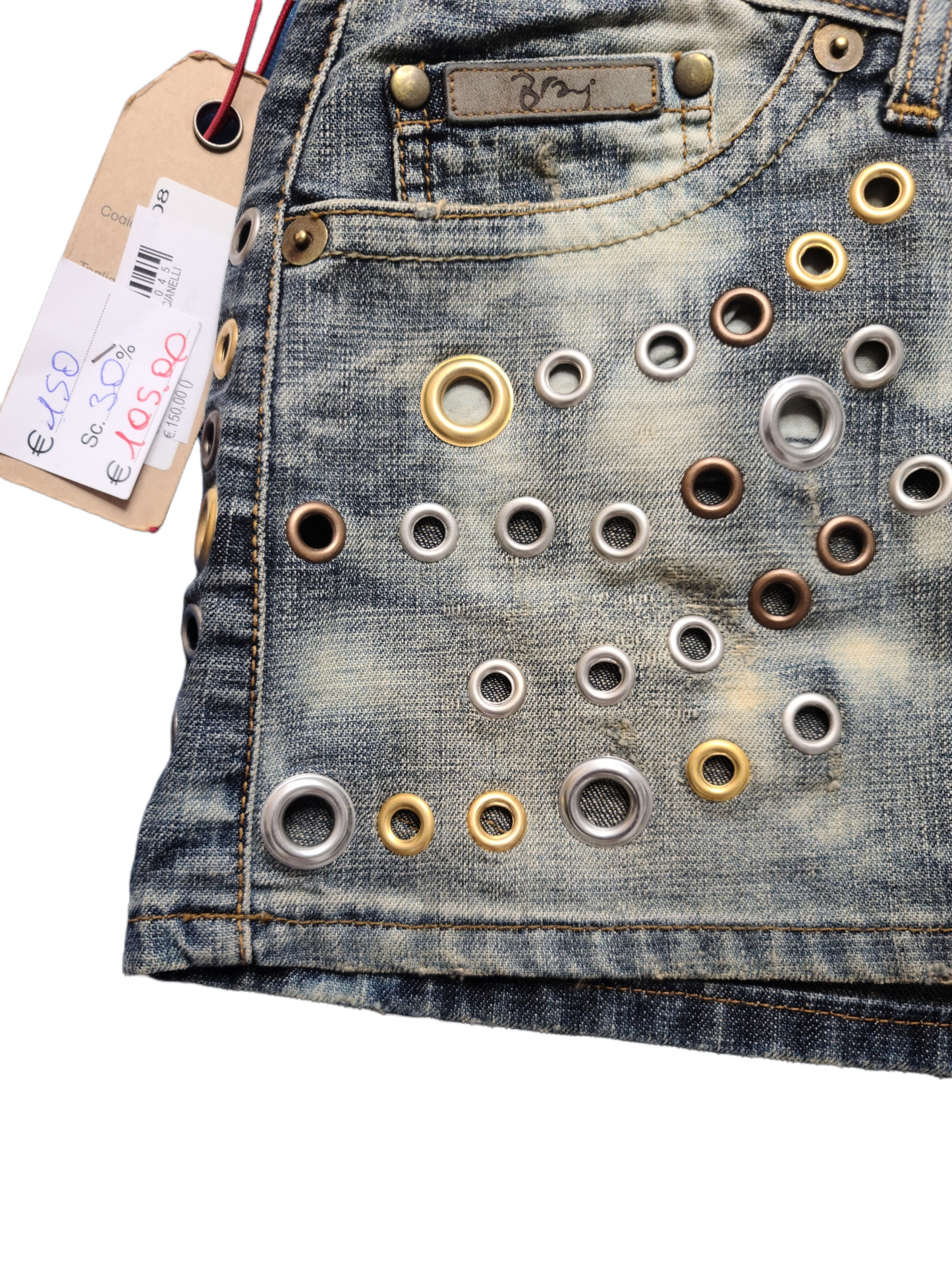 Y2k grunge rings mini jean skirt