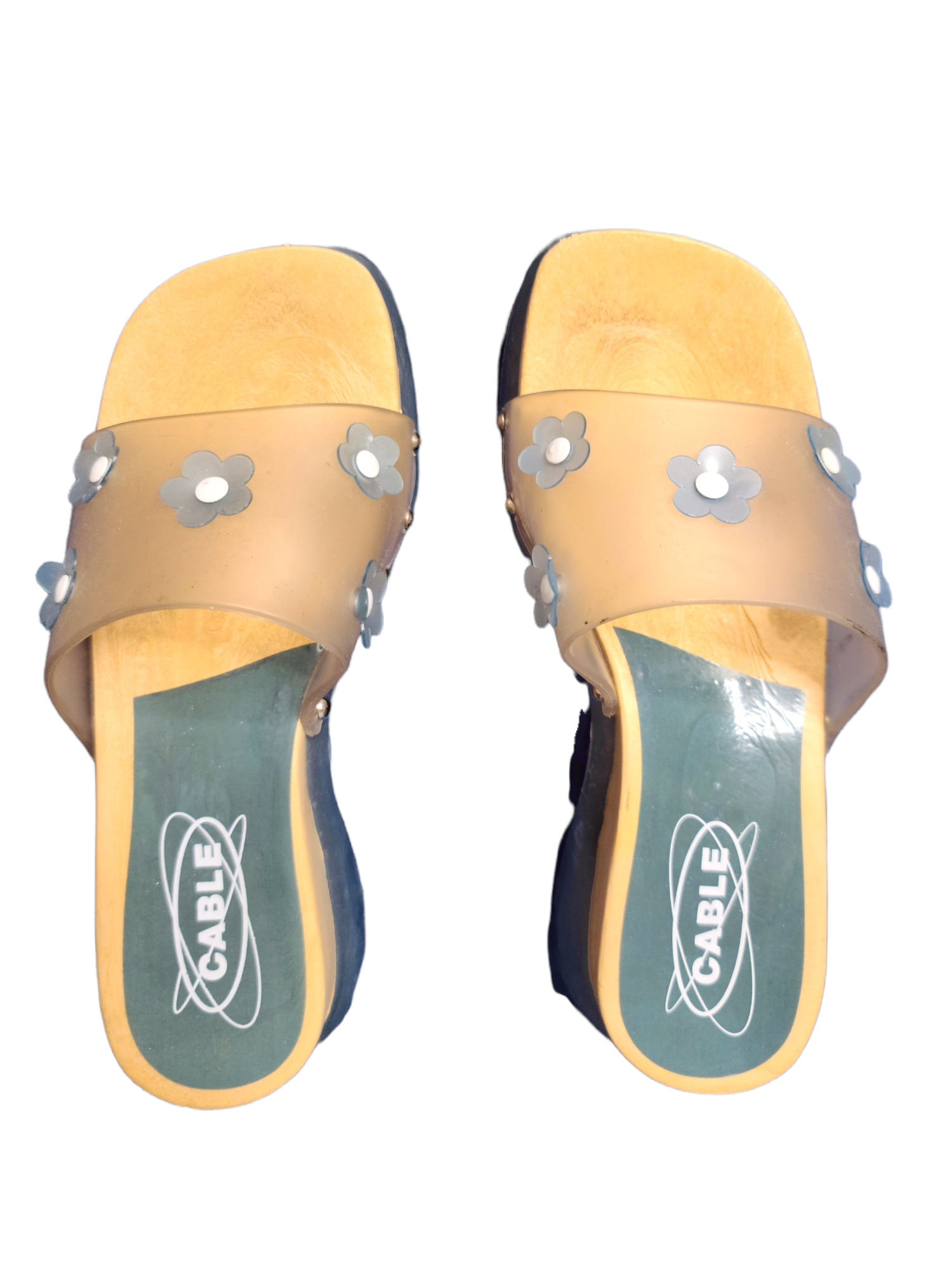 Mules y2k vintage platform aesthetic pastel fleurs indie style cute kawaii