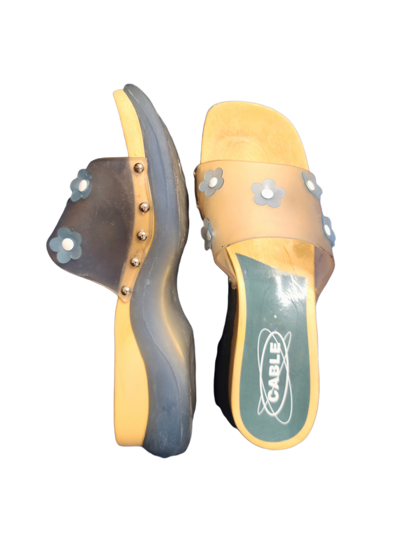 Y2k aesthetic platform mules