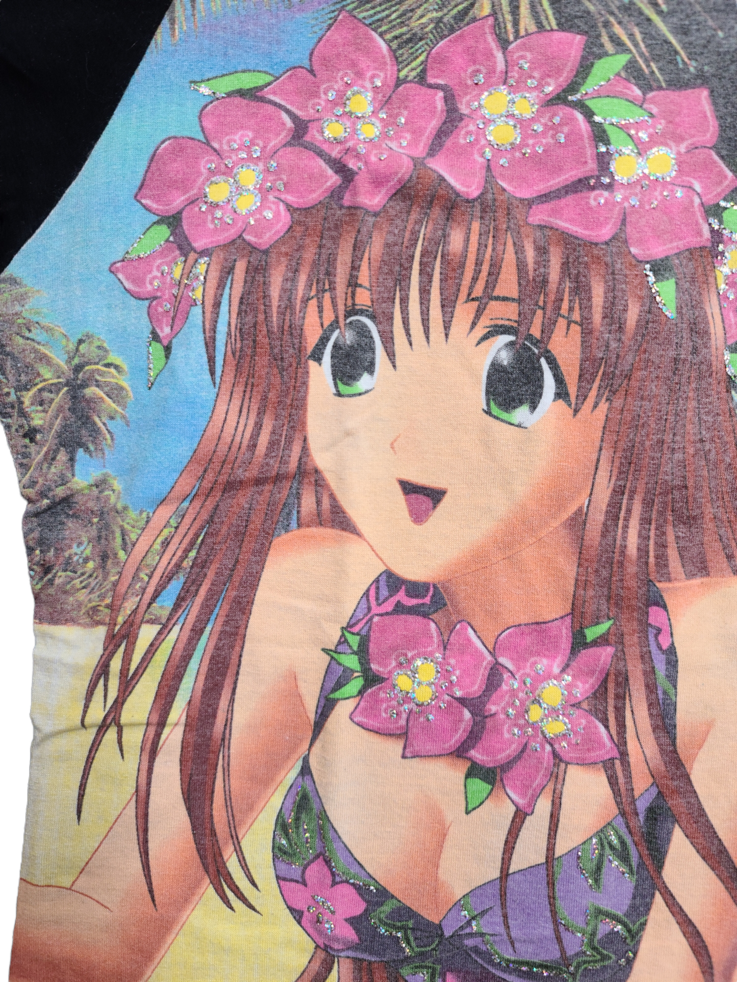 Top y2k manga face print