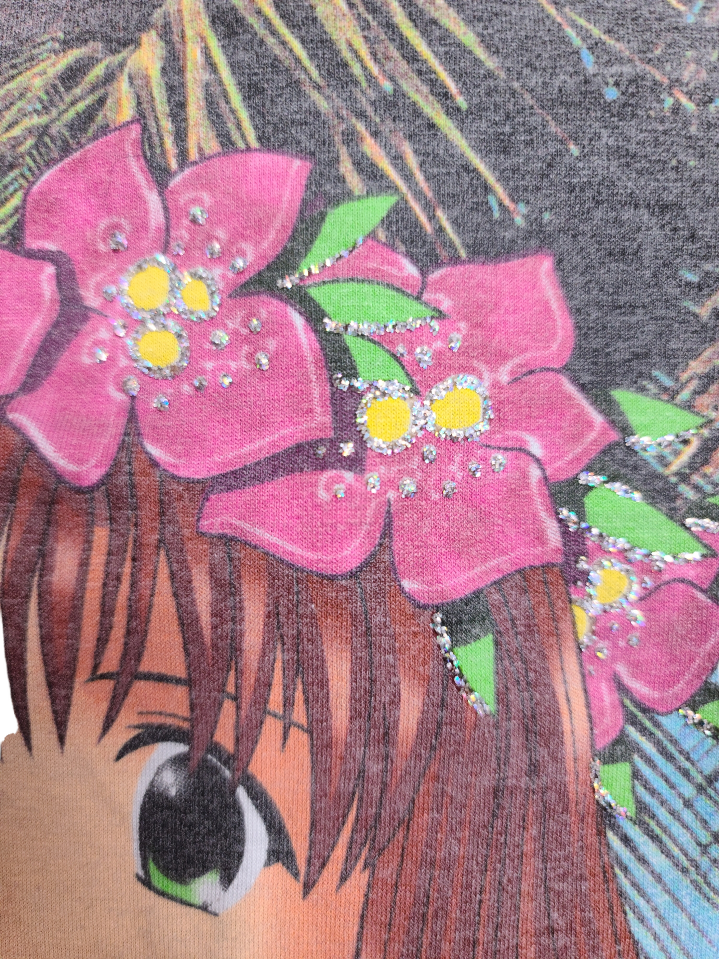 Top y2k manga face print