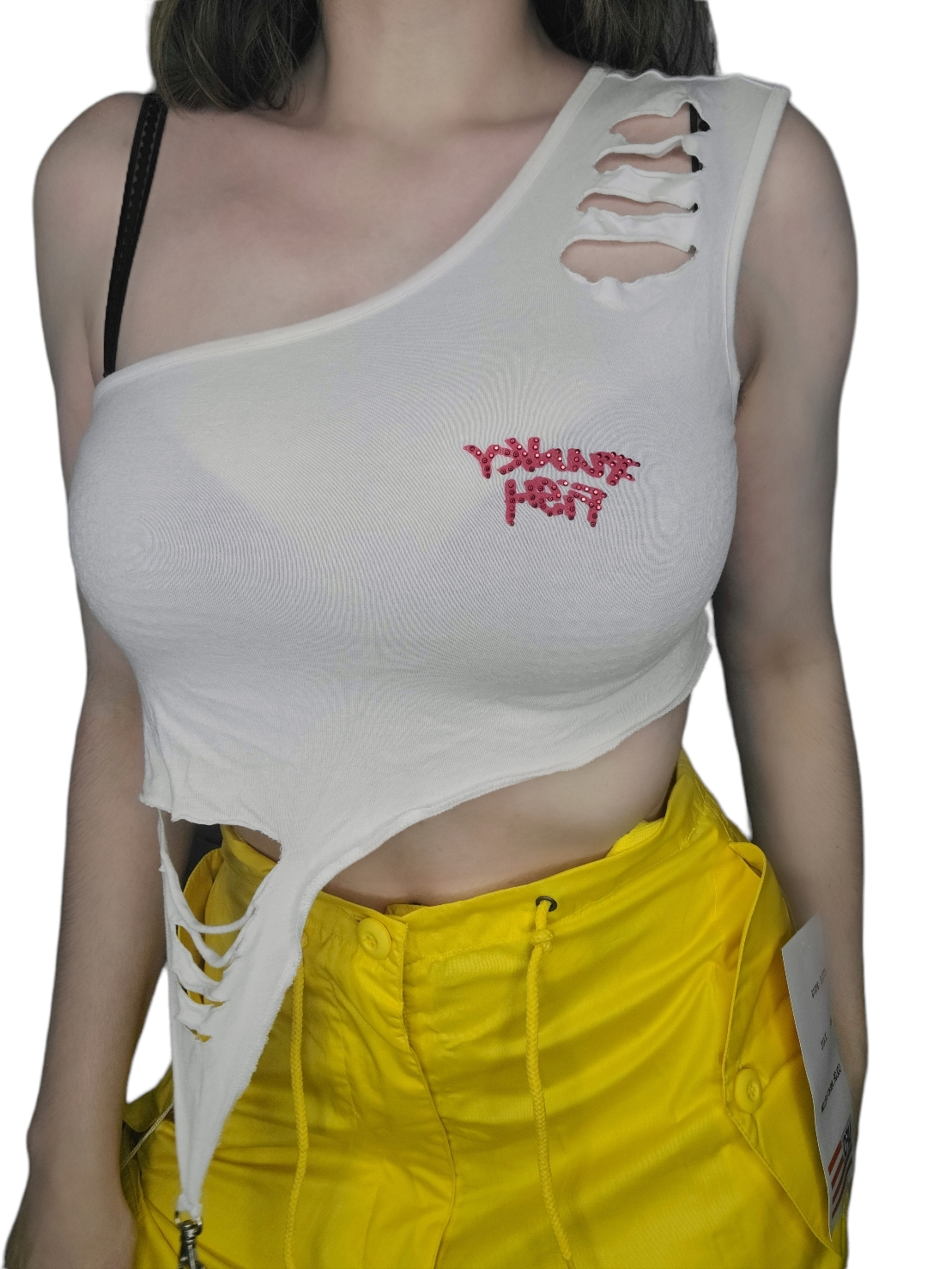 Top asymetrique cyberpunk y2k