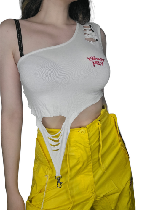 Top asymetrique cyberpunk y2k