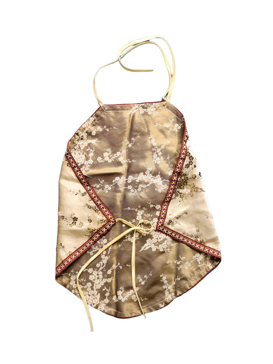 Top dos nu vintage motif asiatique