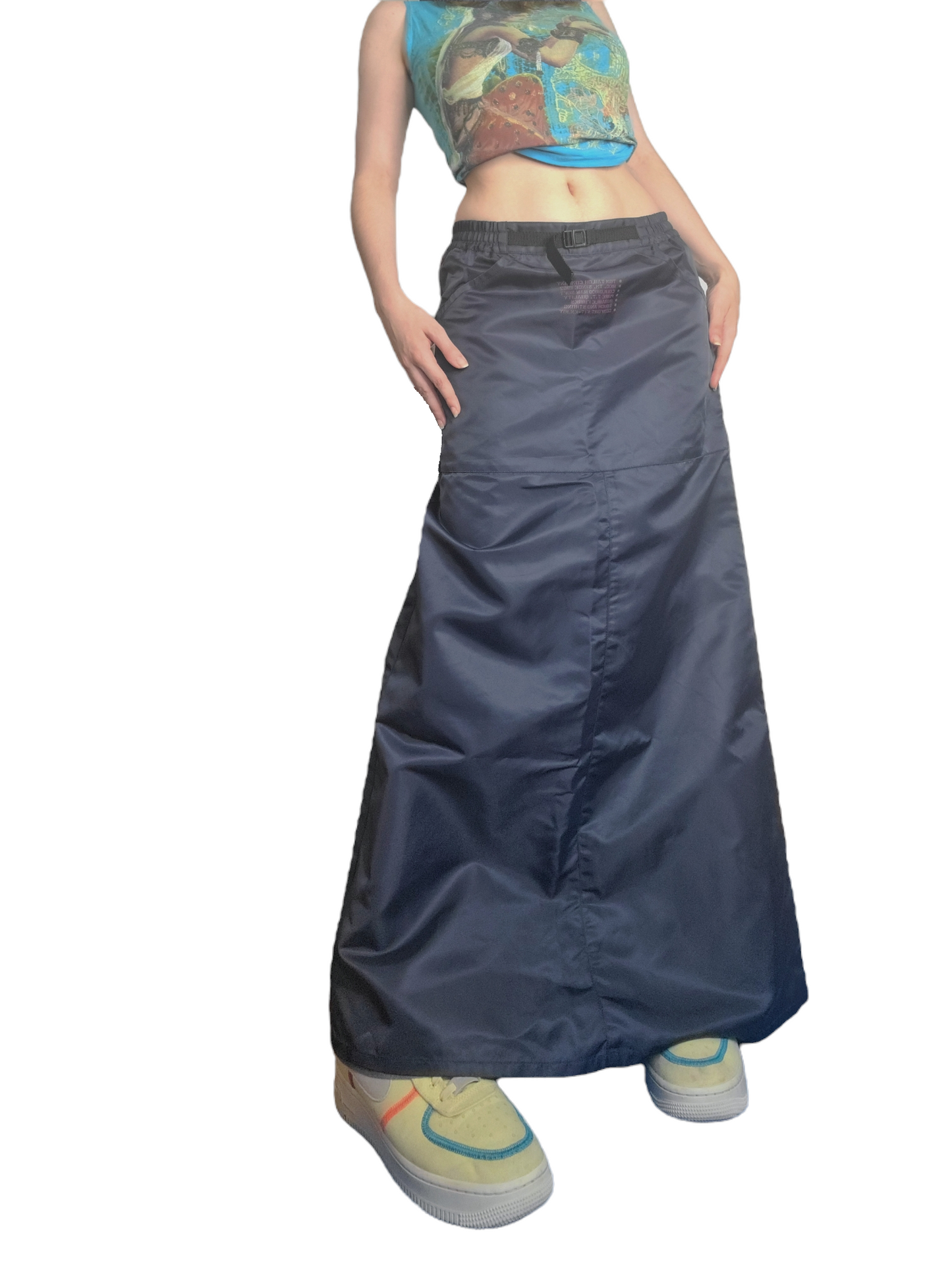 Long parachute gorpcore skirt