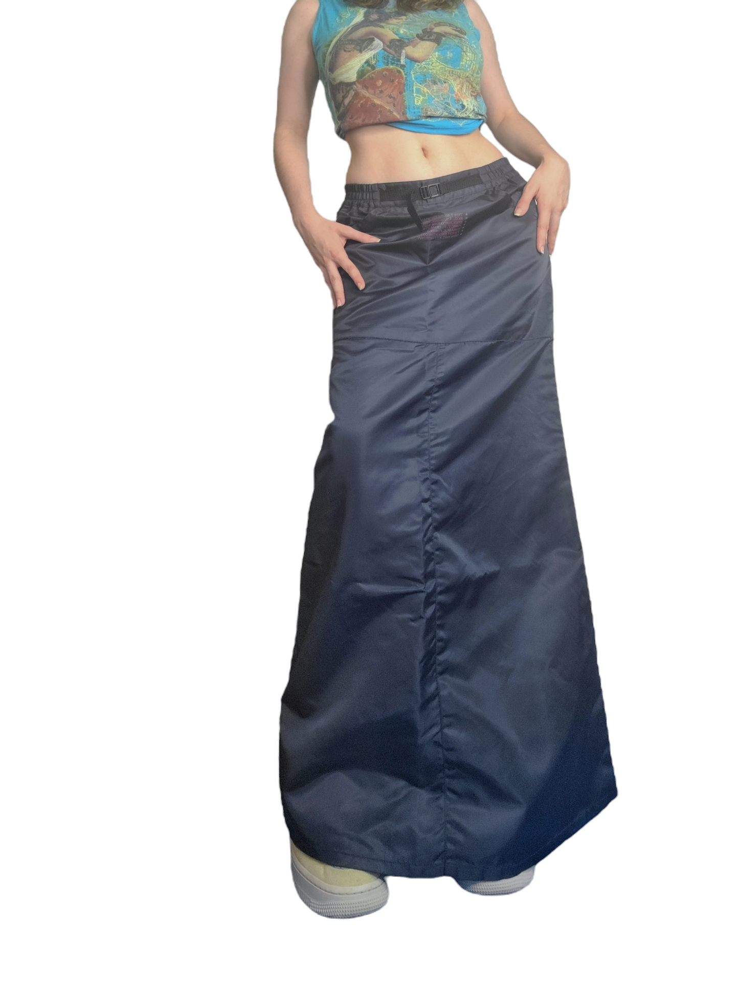 Maxi skirt vintage 90s parachute jupe longue vintage gorpcore