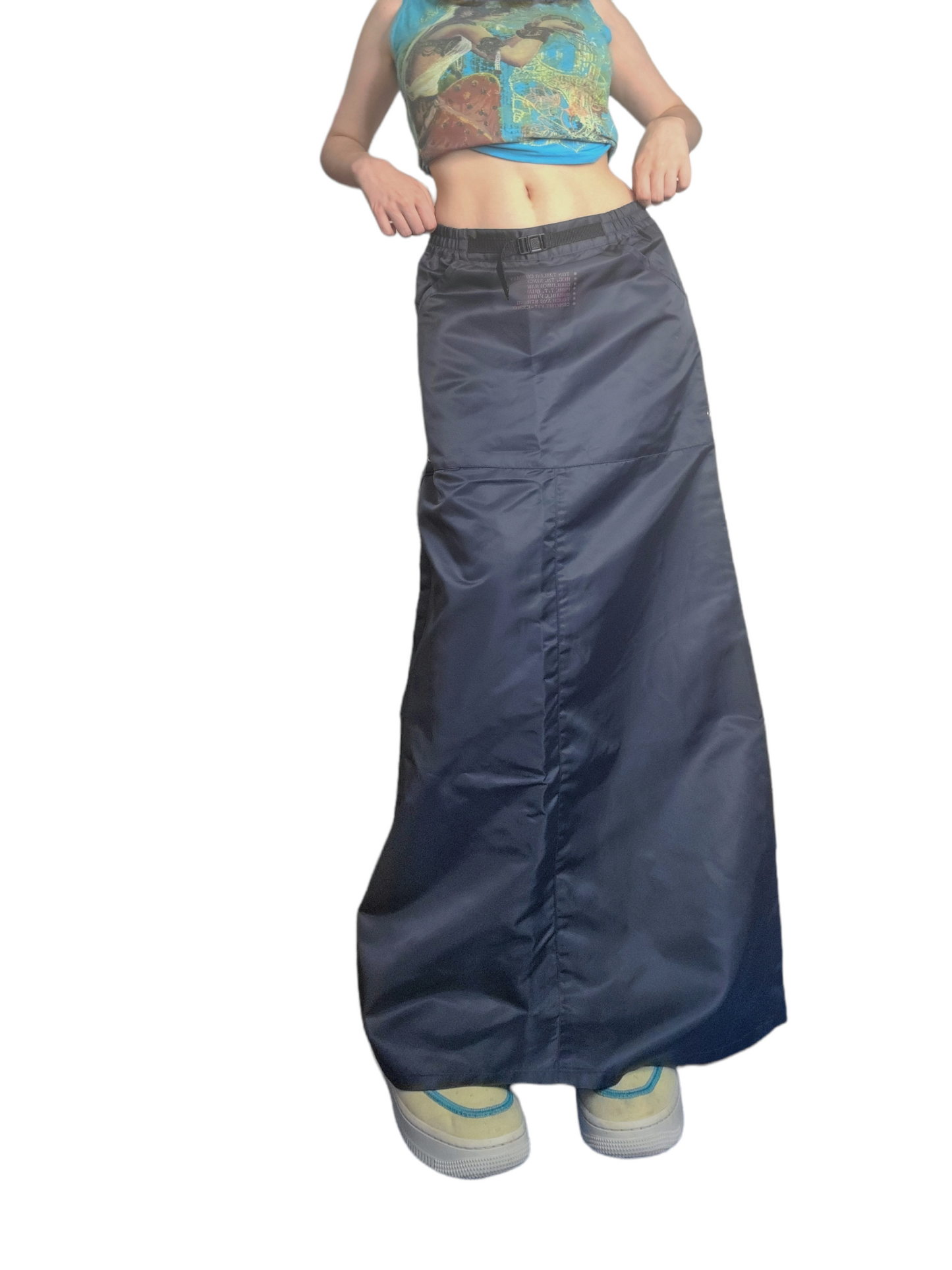 Long parachute gorpcore skirt