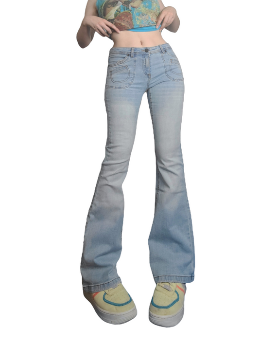 Jean y2k pattes deph pattes delephant flared 2000s evase taille basse bratz vintage