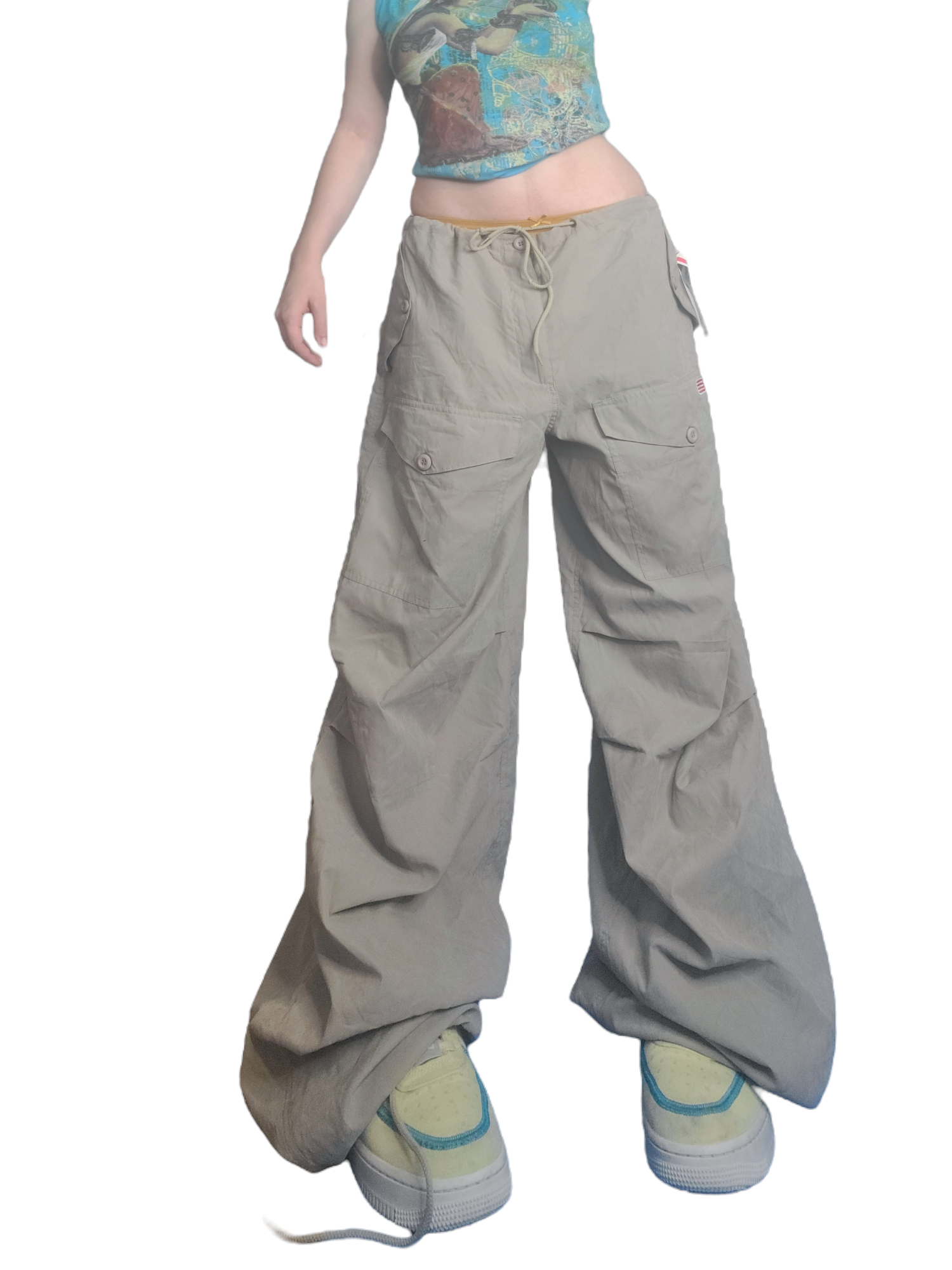 Cargo military parachute 90s vintage kaki skater gorpcore hiphop overpants oversize