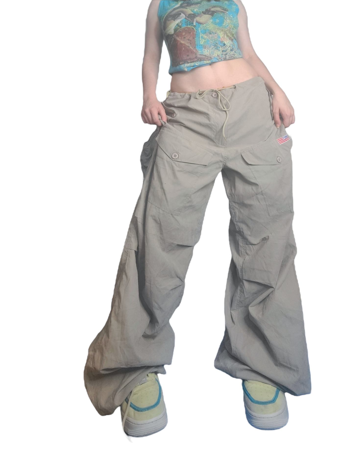 Vintage khaki parachute cargo