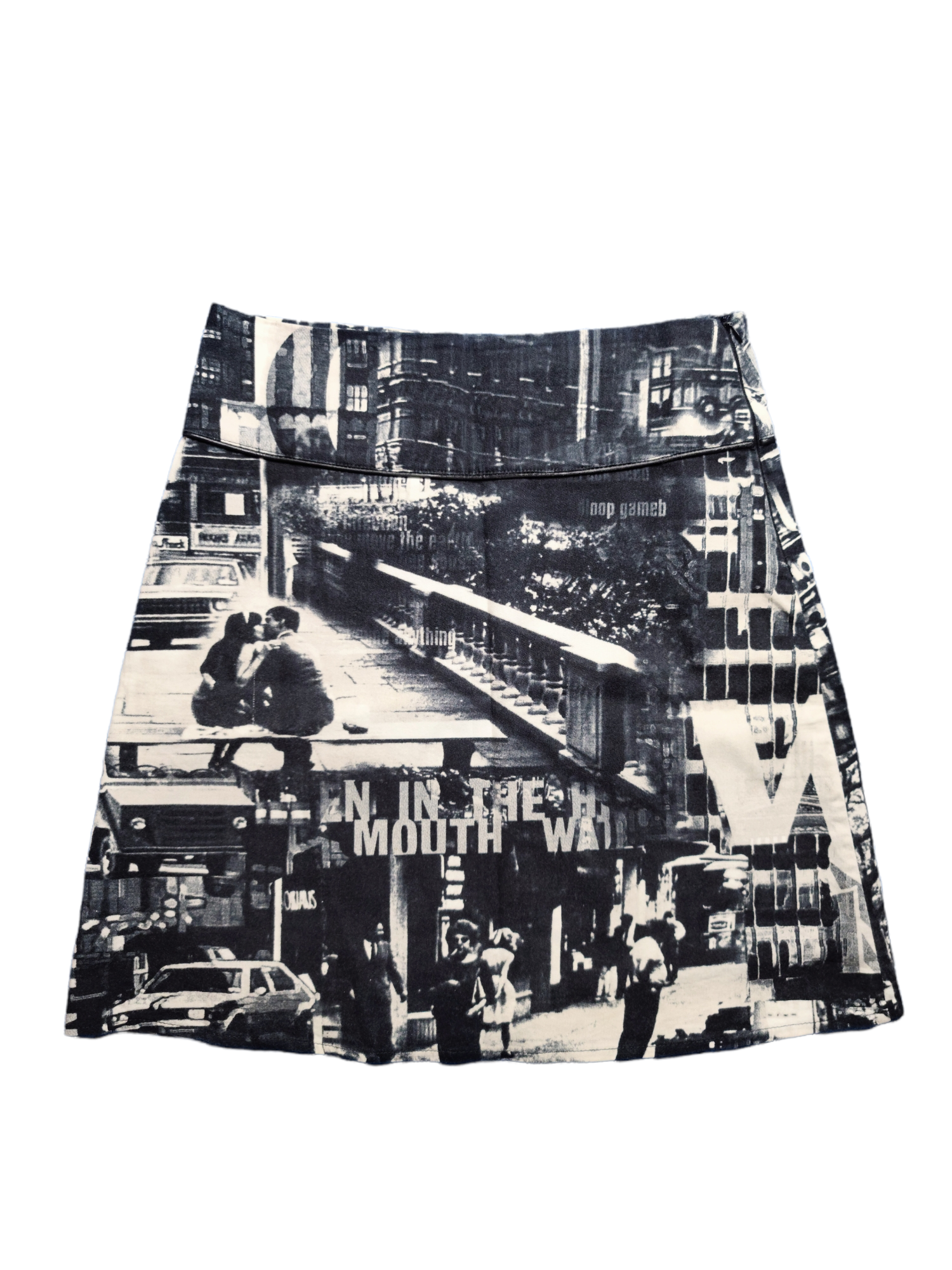 Jupe imprime ville photo noir et blanc printed cybery2k archivefashion subversive basics weird