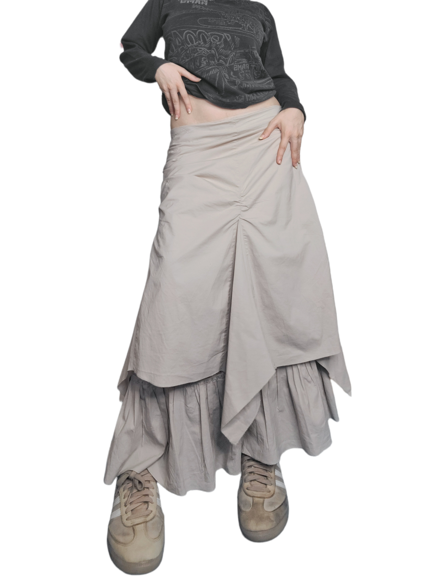 Robe harajuku cybercore y2k vintage maxi skirt neutral style fairy fairycore fairygrunge gorpcore cybery2k 