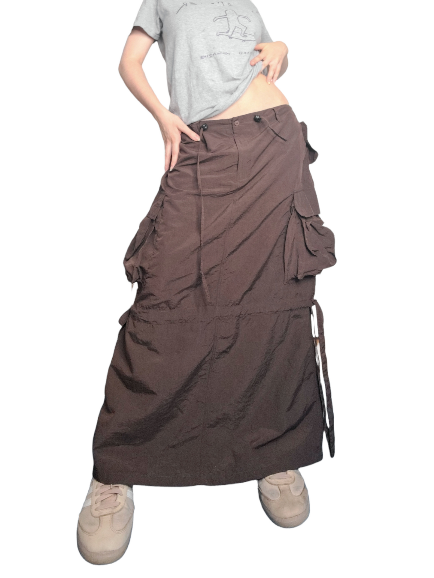 Gorpcore cargo long skirt