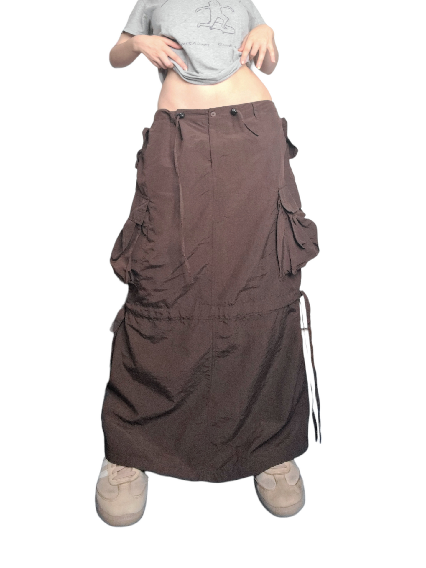 Gorpcore cargo long skirt