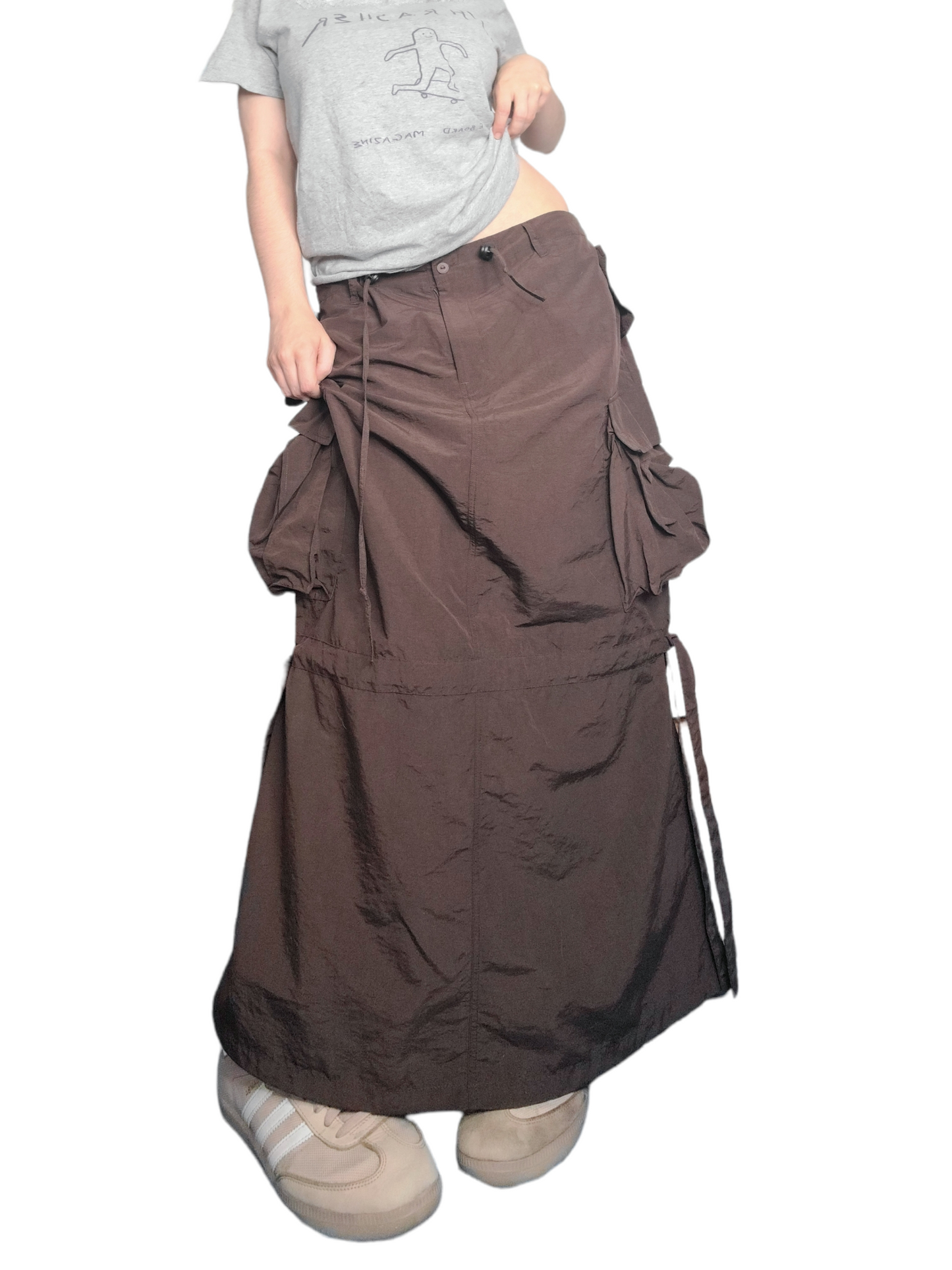 Gorpcore cargo long skirt