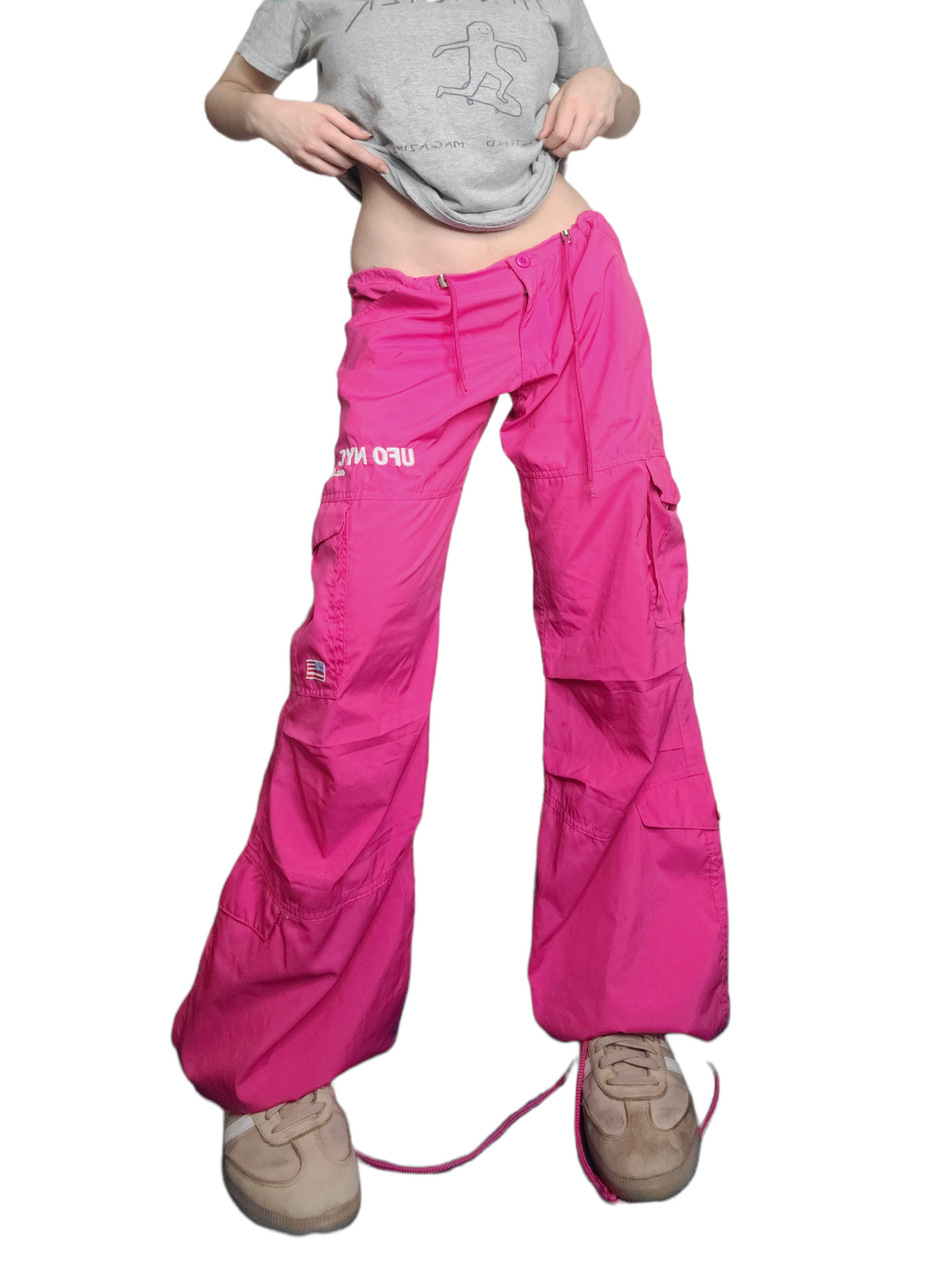 Cargo parachute vintage military rose oversize gorpcore techwear multipoches hiphop y2k 90s ufo