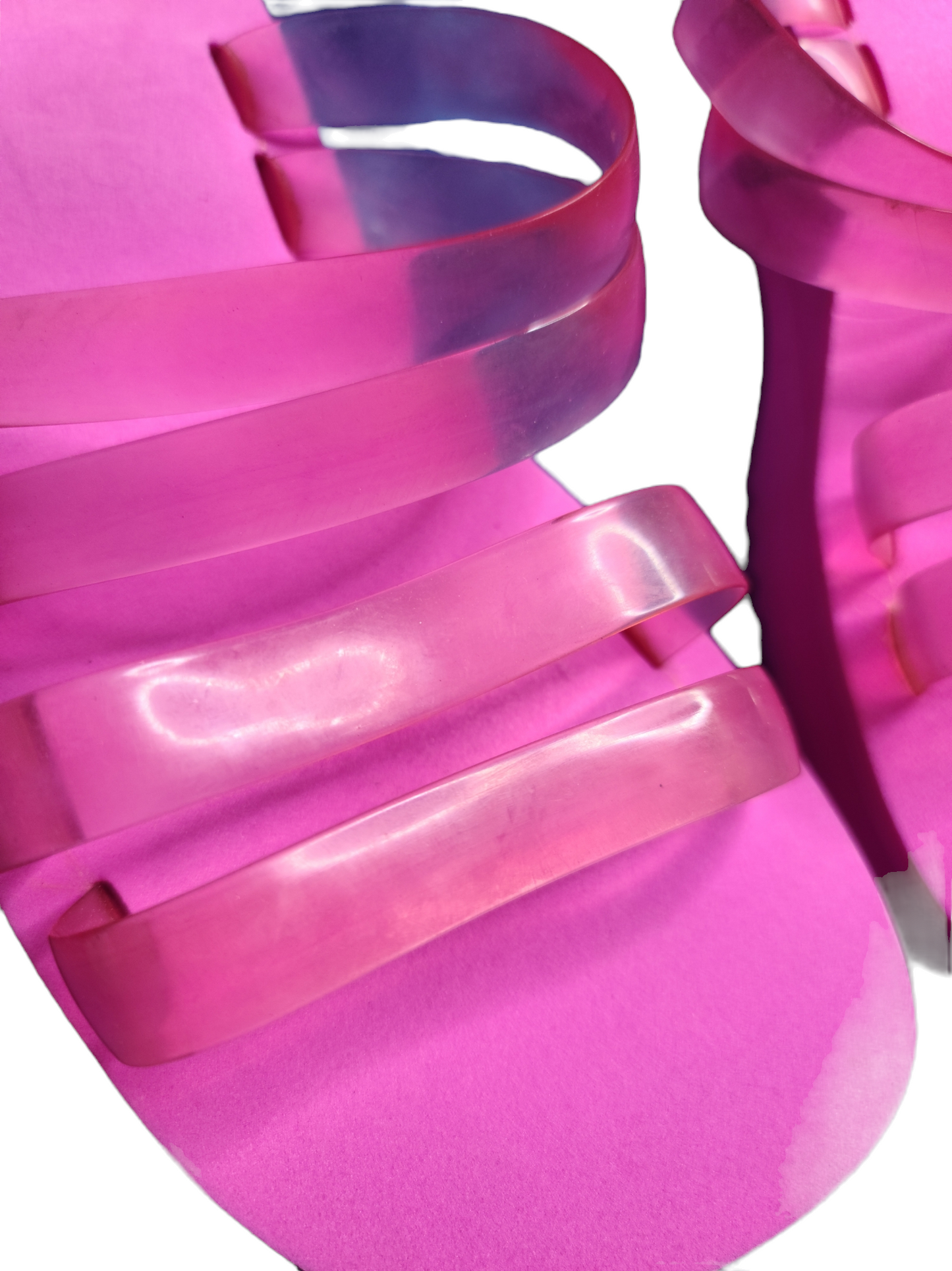 Pink jellyfish platform sandals