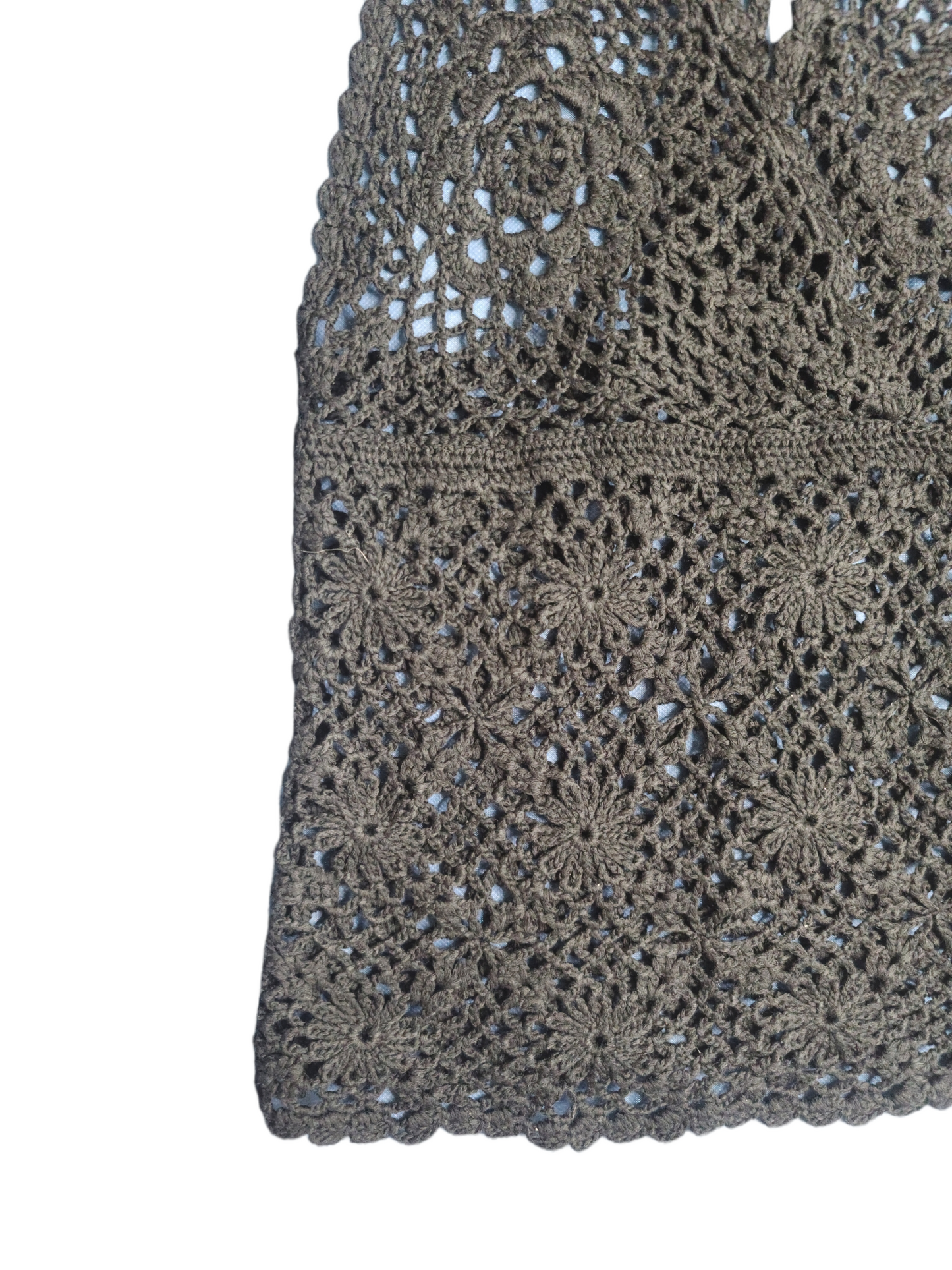 Black y2k bohemian crochet top