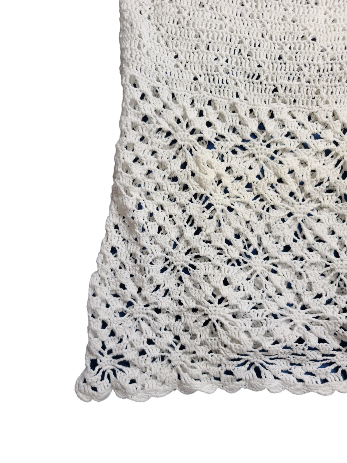 Top crochet blanc bohem