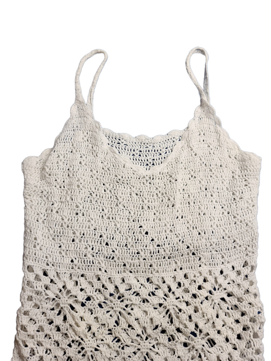White bohemian crochet top