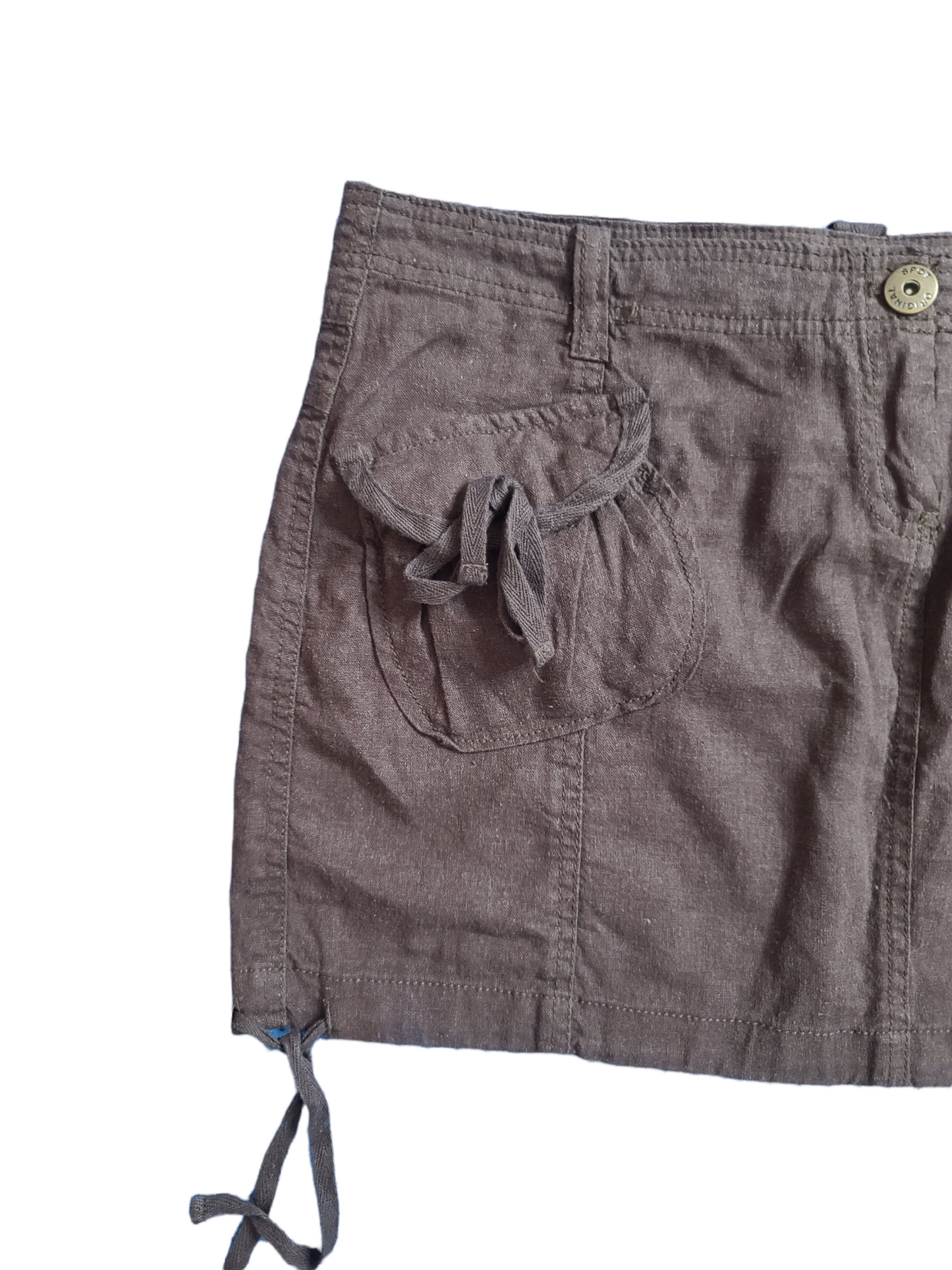 Brown cargo mini skirt