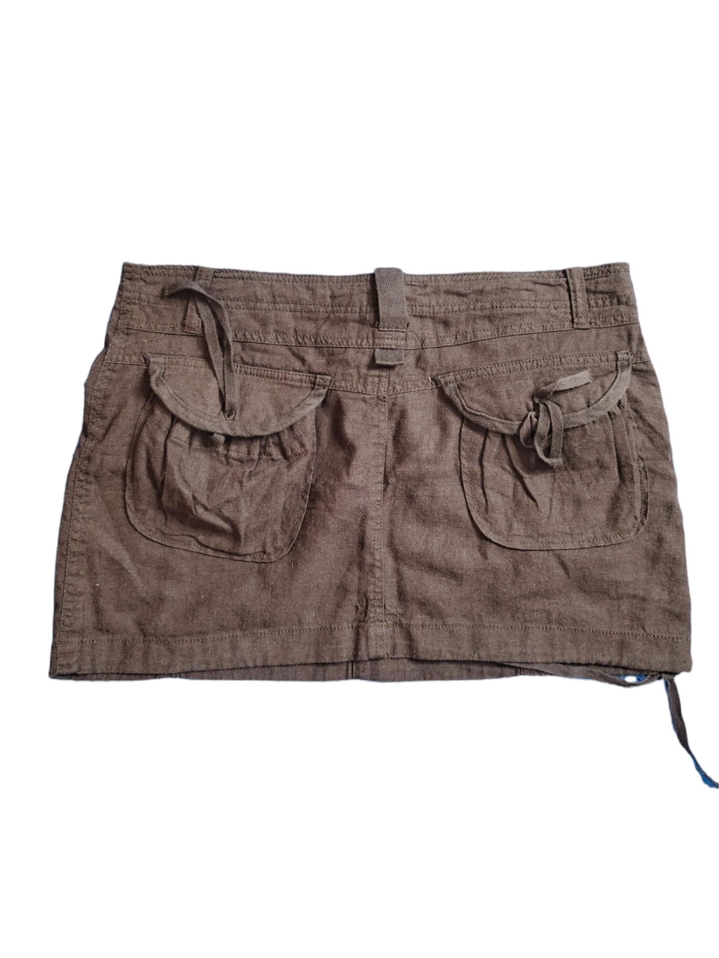 Brown cargo mini skirt