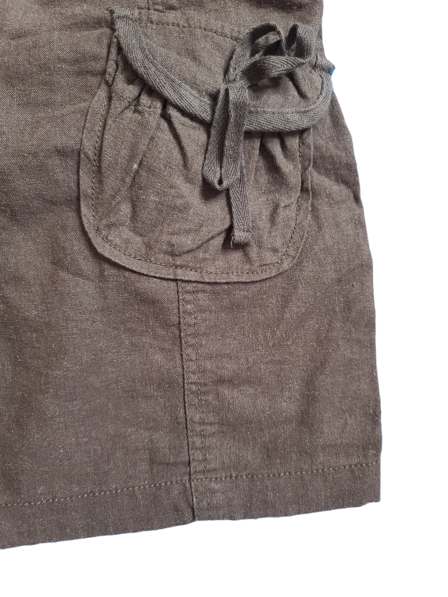 Brown cargo mini skirt
