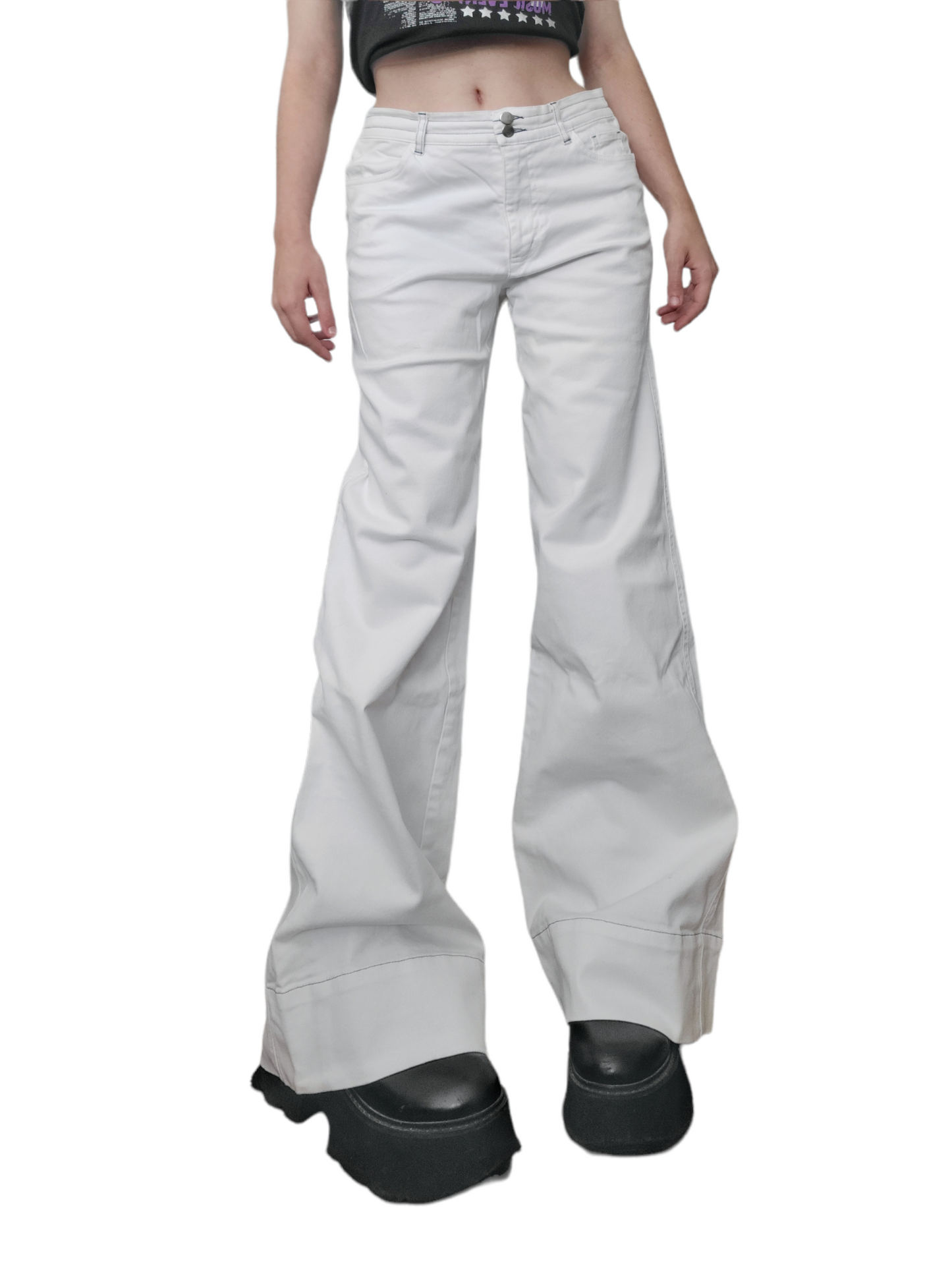 White y2k flared jeans
