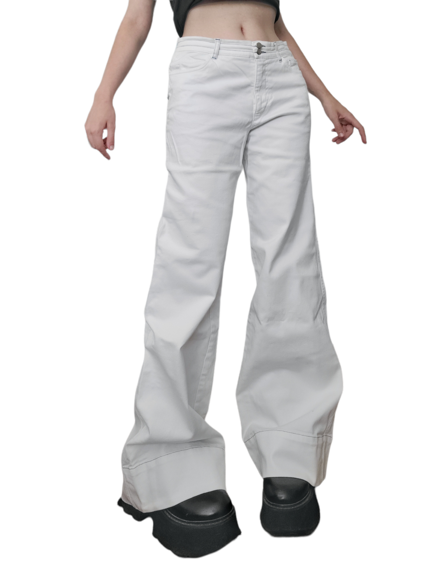 White y2k flared jeans