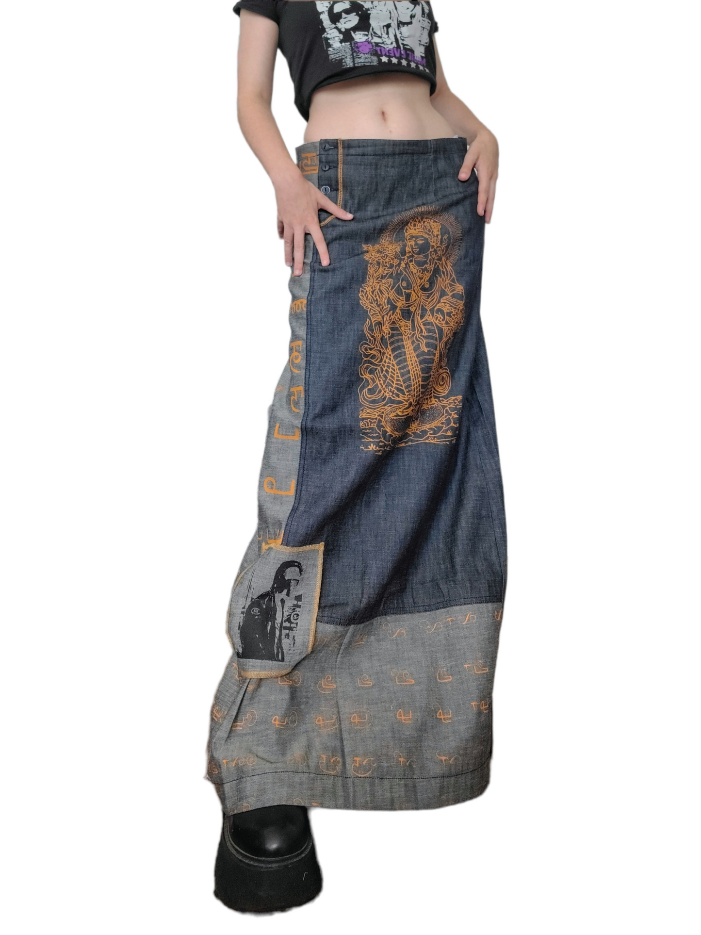 Cybery2k printed long skirt