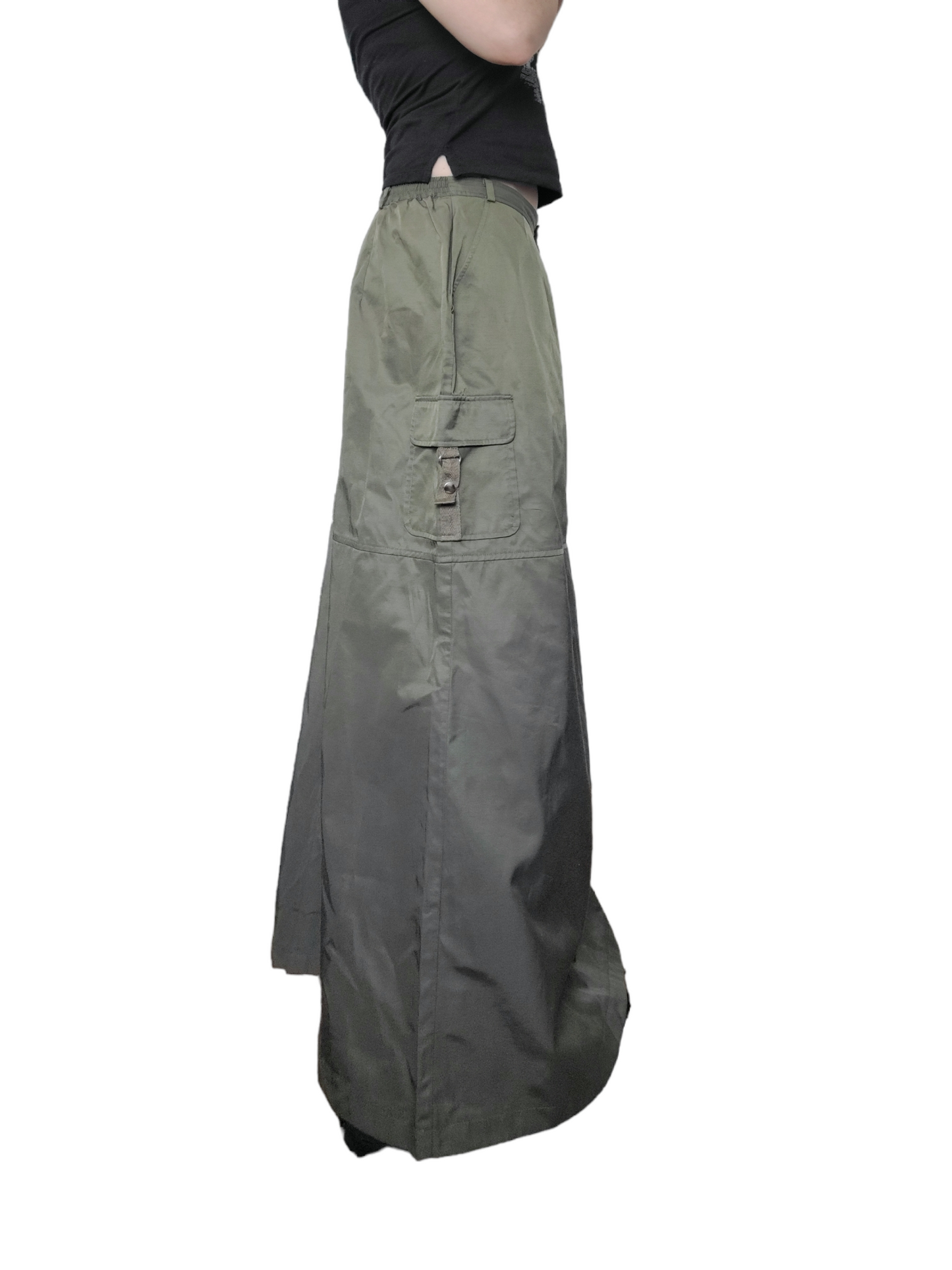 Techwear parachute long skirt