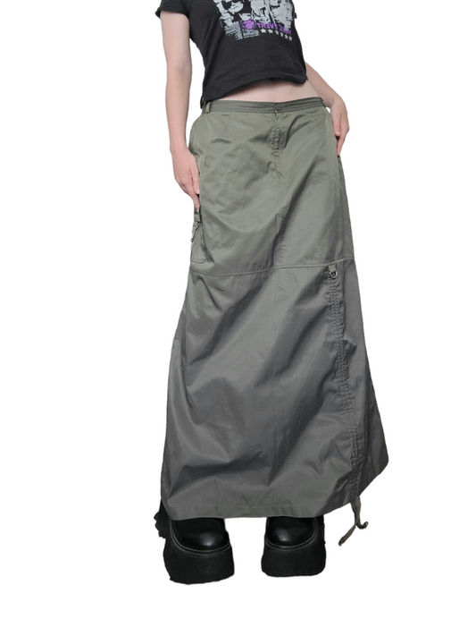 Techwear parachute long skirt
