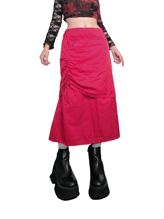 Red Gorpcore Parachute Skirt