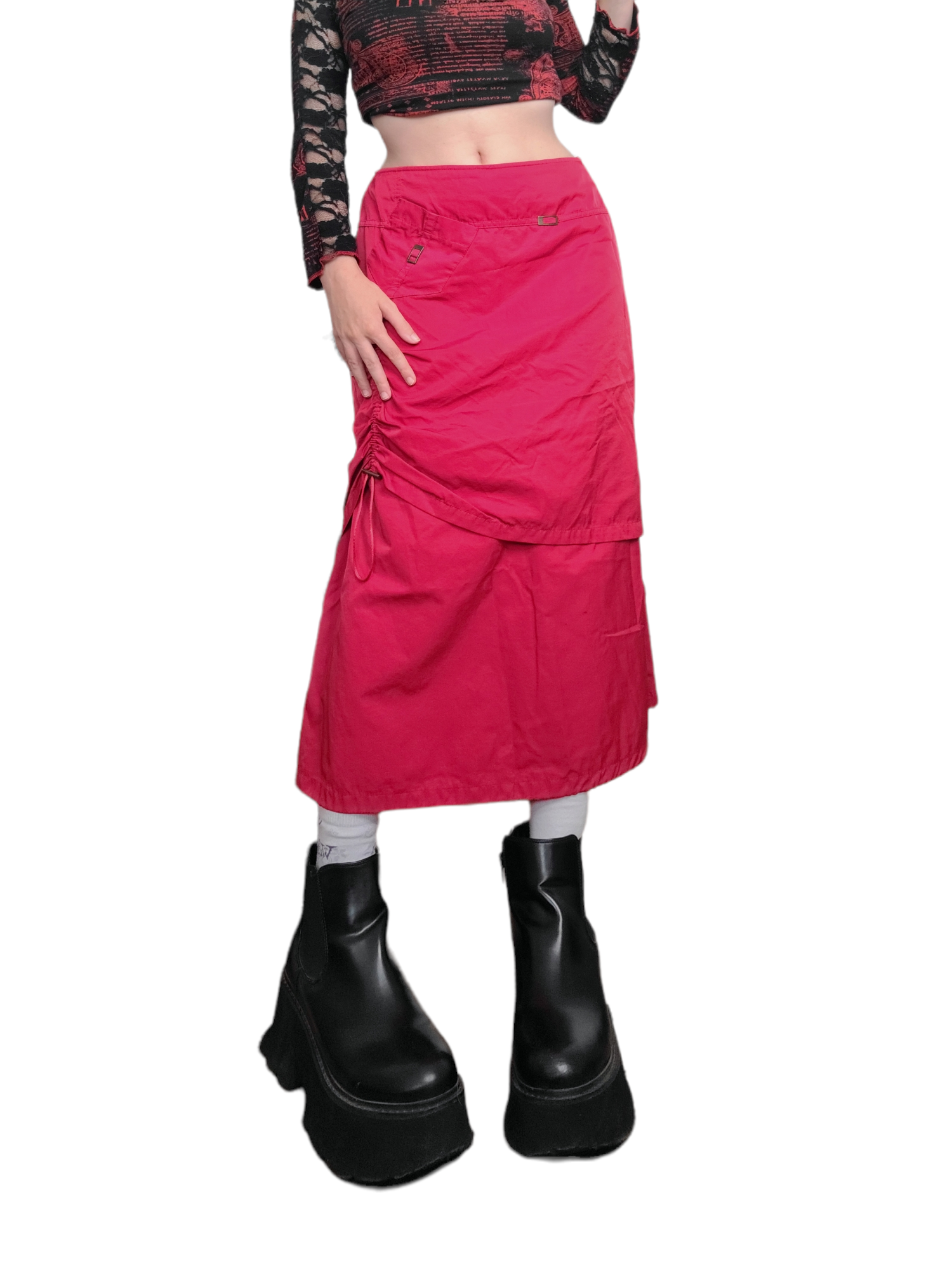 Maxi skirt y2k cybery2k vintage harajuku rouge techwear gorpcore 