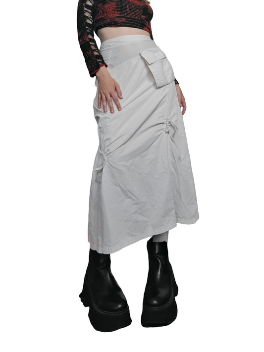 Maxi skirt jupe longue cyber y2k gorpcore techwear blanche parachute harajuku