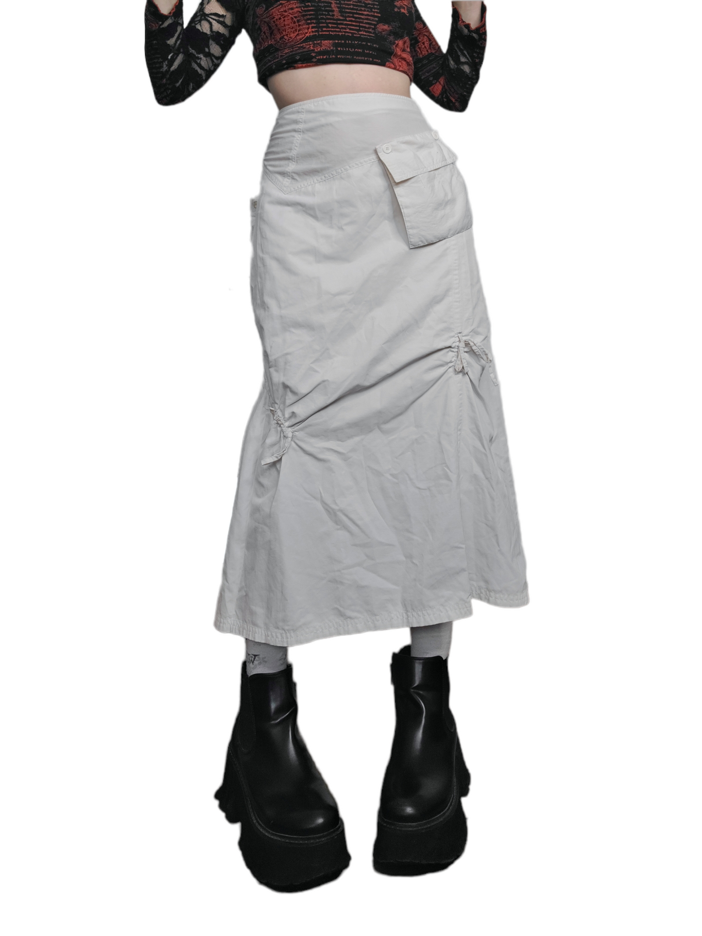 Maxi skirt gorpcore blanche