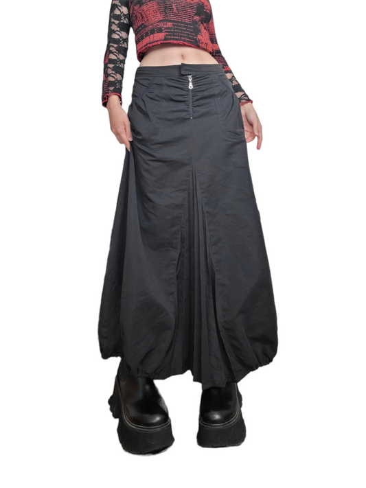 Maxi skirt vintage y2k cyber y2k futuristic rave gorpcore techwear punk emo parachute harajuku