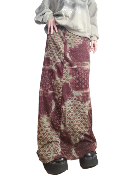 Maxi skirt mesh indie style bohemian vintage printed graphic