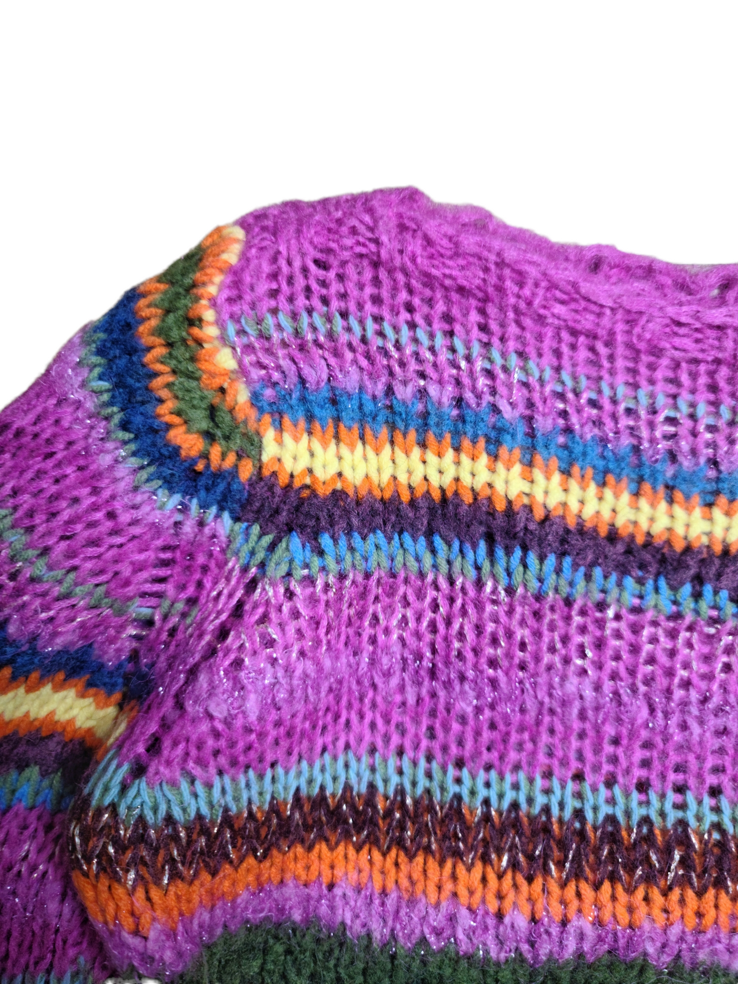 Pull crochet multicolore fancy