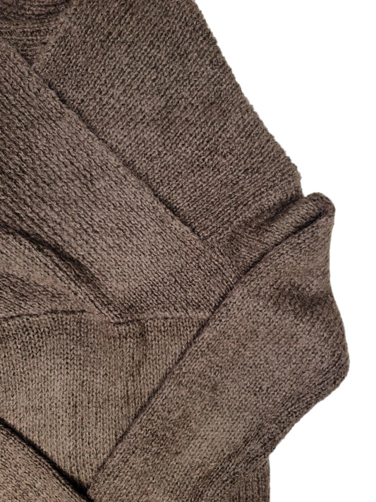 Brown archive sweater with large collar