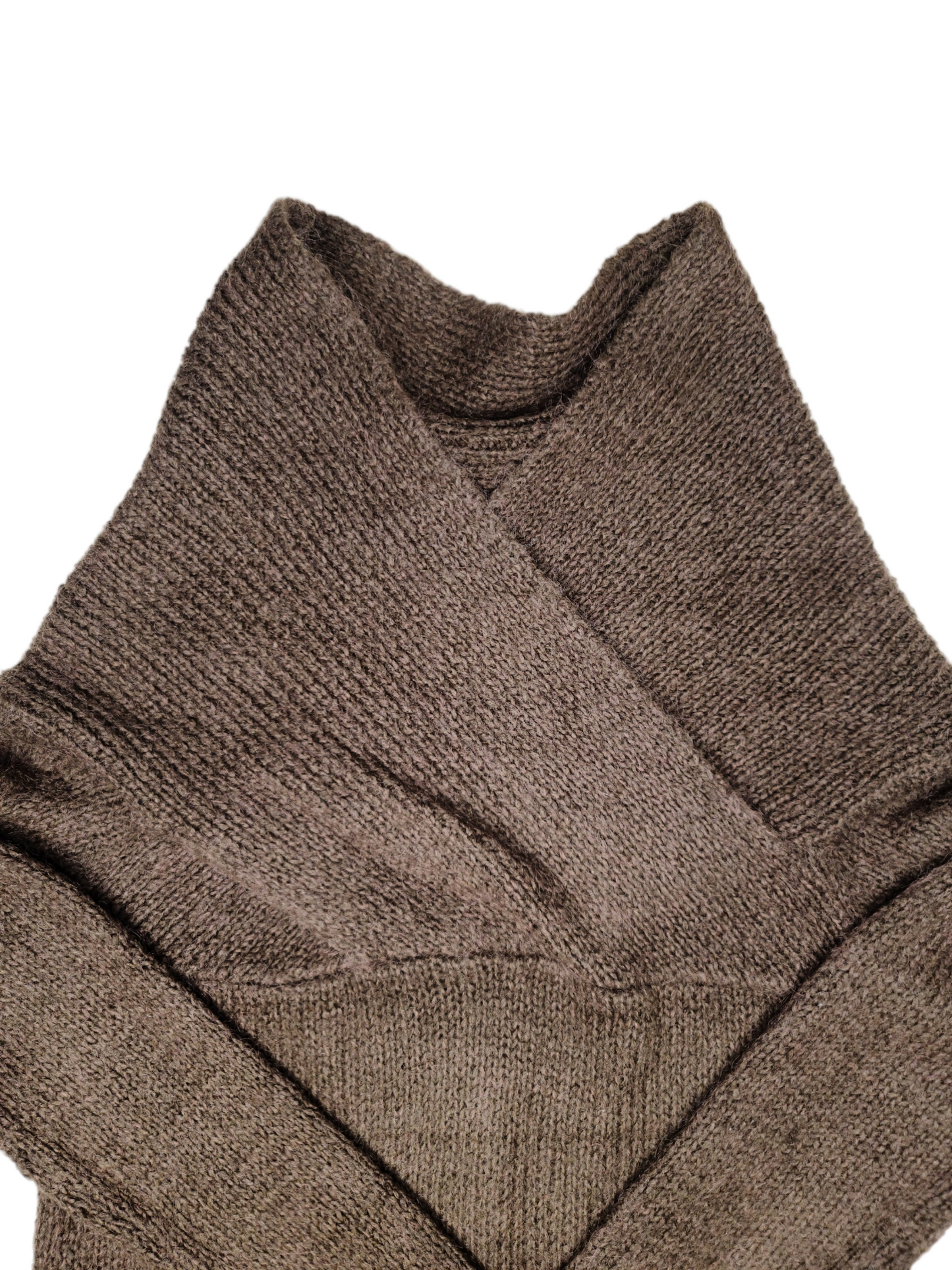 Brown archive sweater with large collar