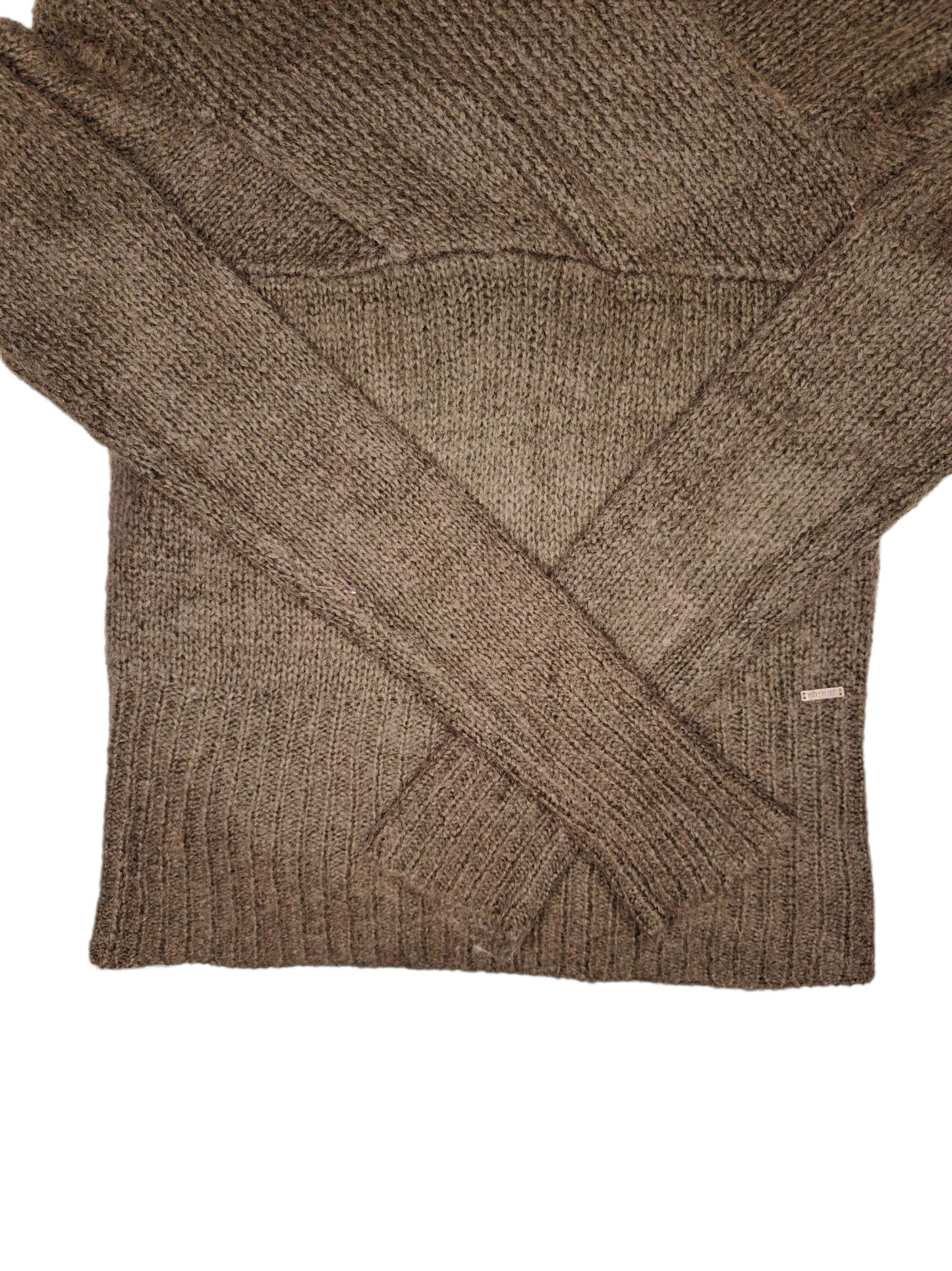 Brown archive sweater with large collar