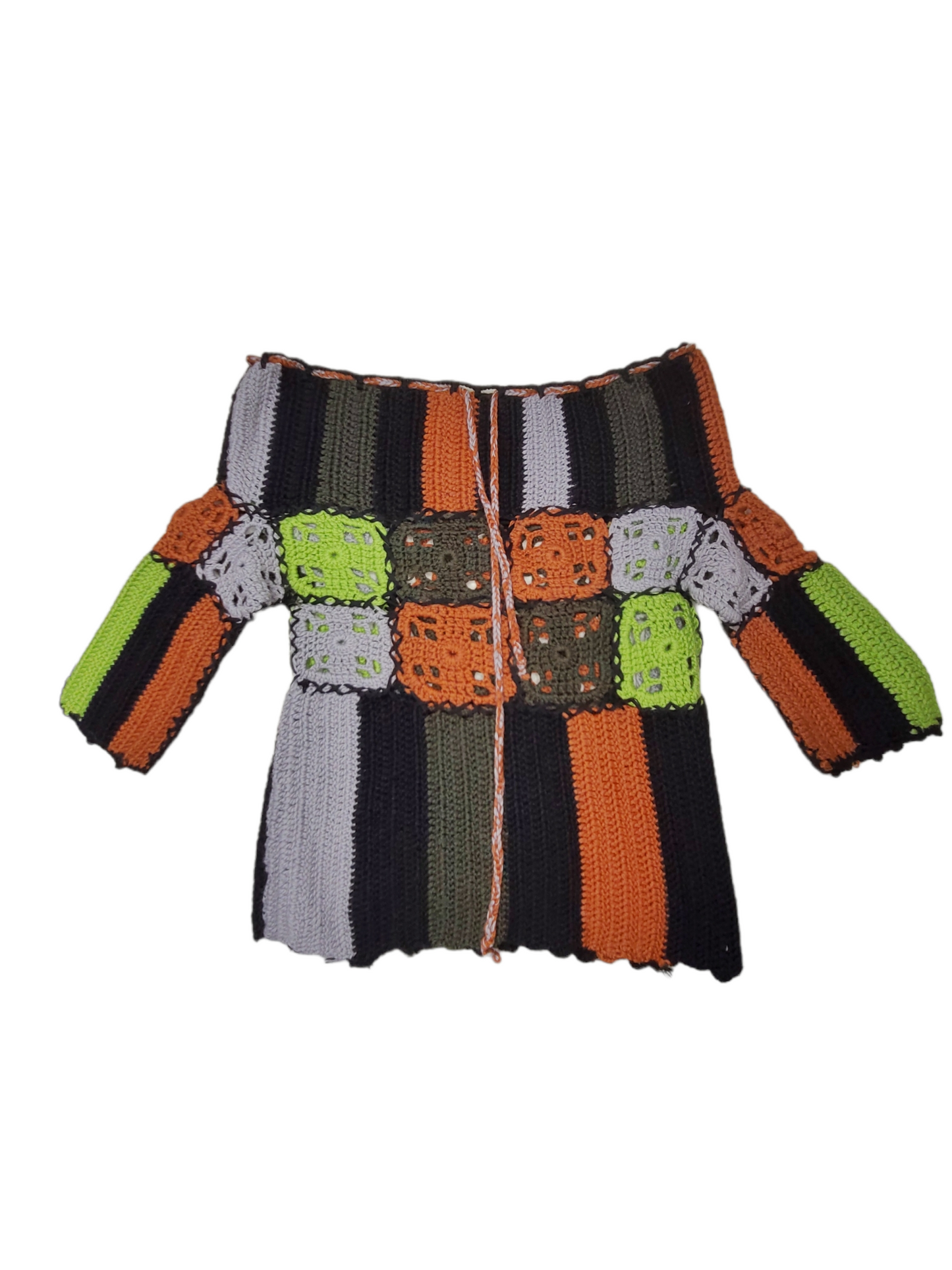 Bohemian crochet mailles top vintage y2k fall 