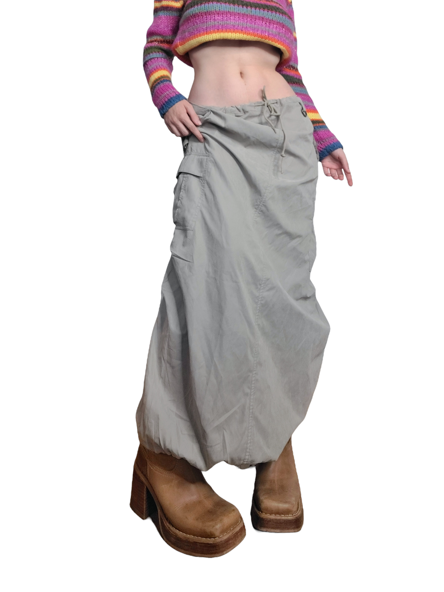 Vintage UFO Parachute Long Skirt