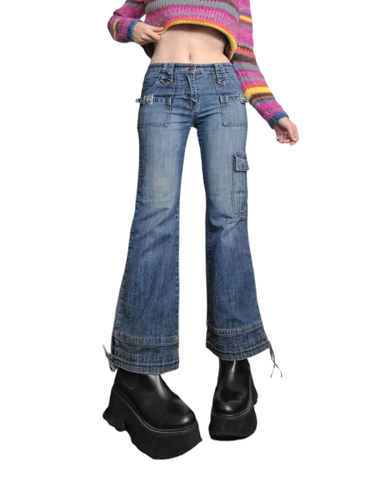 Jean flared y2k vintage pattes deph grunge 2000 