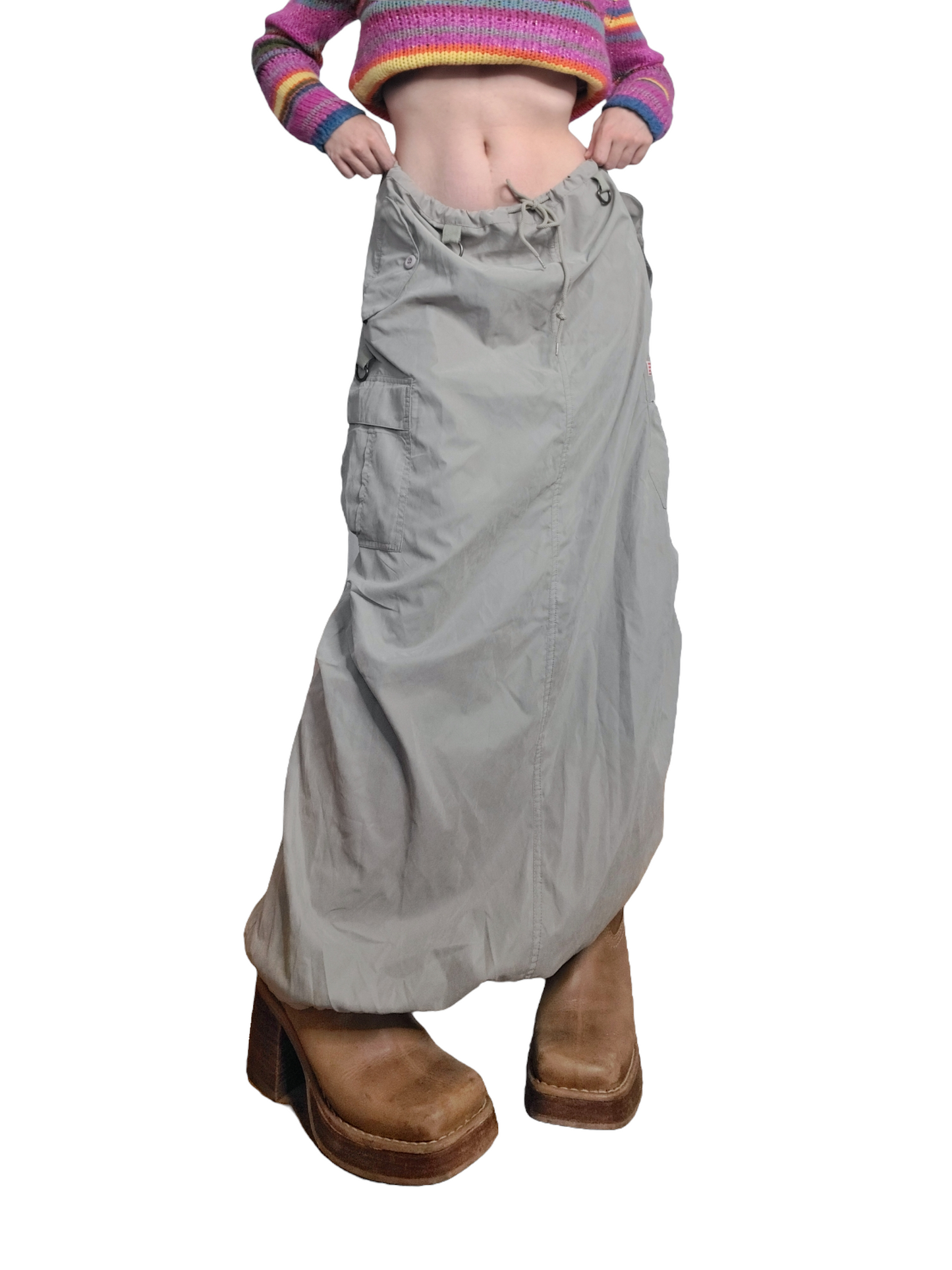 Vintage UFO Parachute Long Skirt