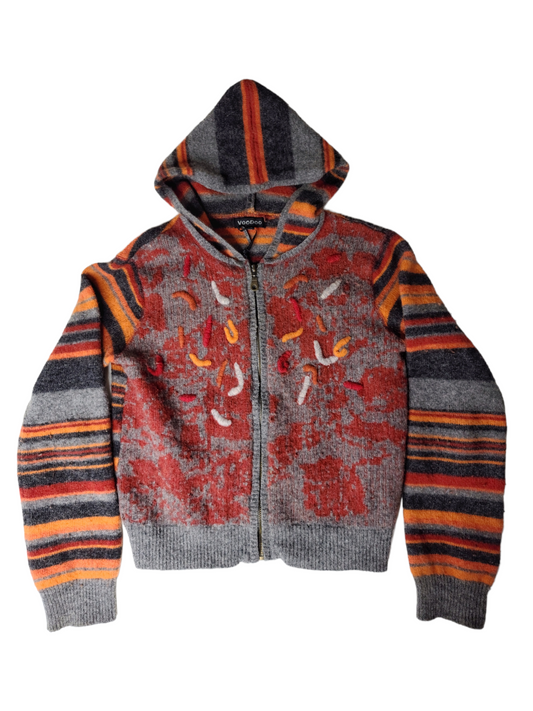 Sweat pull grunge fall automne y2k 2000 rayures spooky orange bohem fairy forest